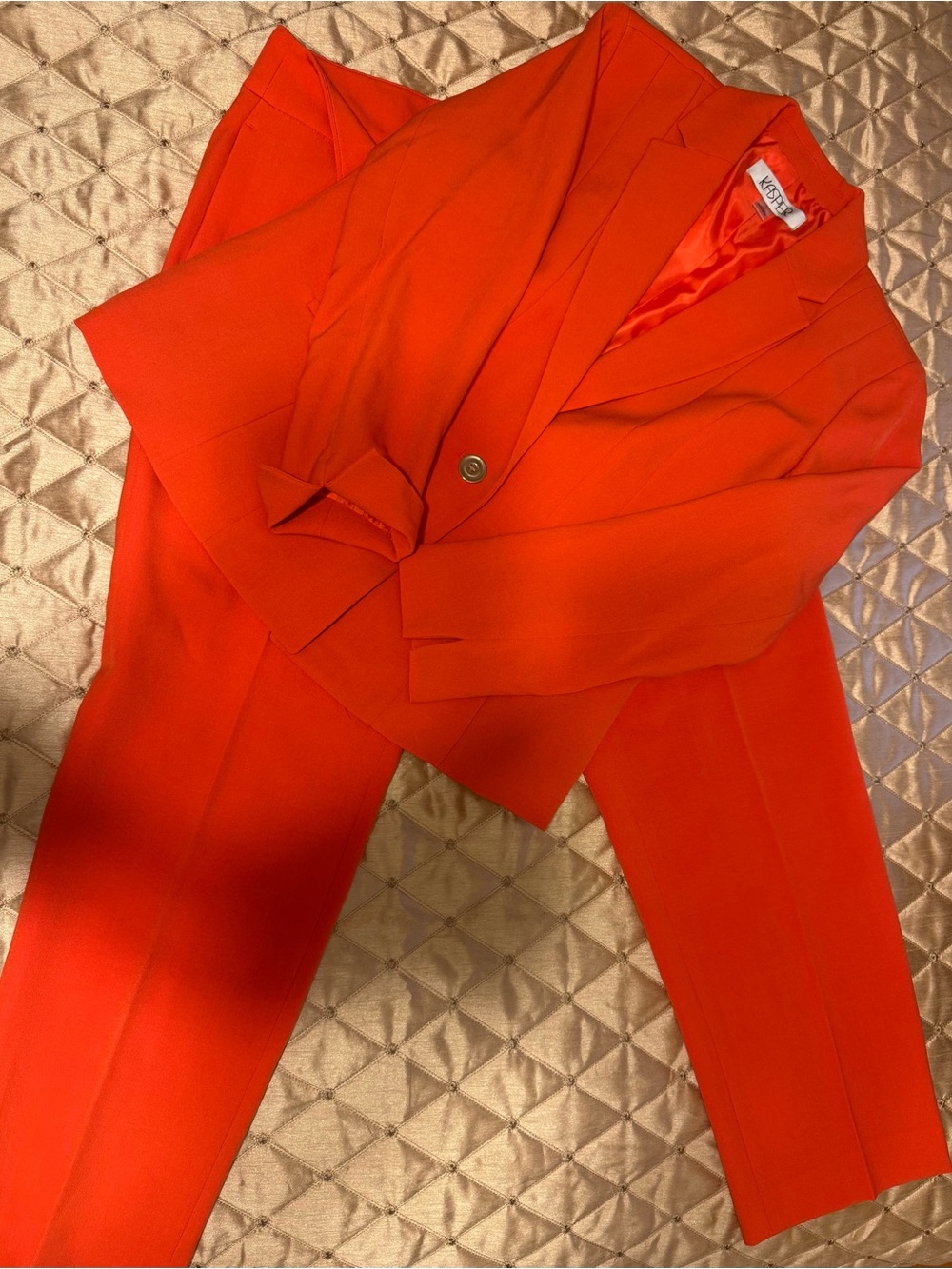 Kasper Bright Orange Women's Trouser Suit Jacket & Pants
